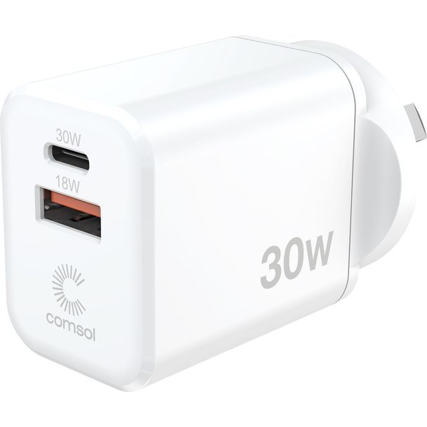 Comsol WCCA301W Dual Port Wall Charger 30W