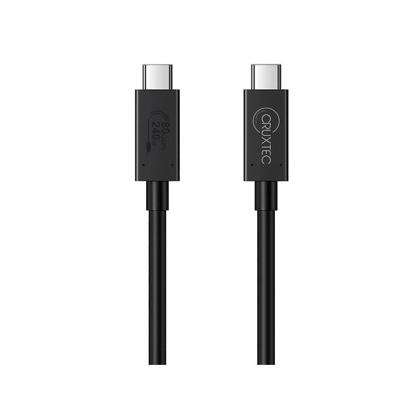 Cruxtec CTC-80G-2MBK USB4 USB-C Full-Feature Coaxial Cable 2m 240W 80Gpbs 8K@60Hz