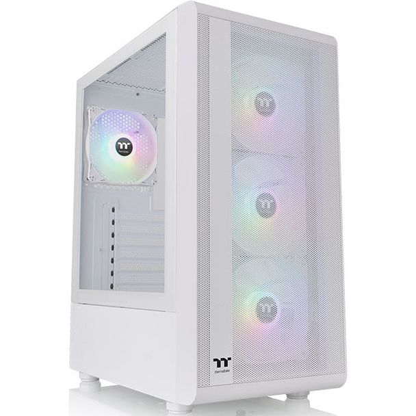 Thermaltake CA-1X2-00M6WN-01 S200 Plus ARGB Tempered Glass Mid-Tower ATX Case Snow