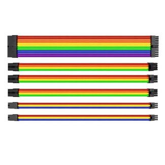 Thermaltake AC-049-CNONAN-A1 TtMod Sleeved PSU Extension Cable Set ?Rainbow