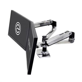 Ergotron 45-245-026 LX Dual Side-by-Side Arm Monitor Mount - Polished Aluminum
