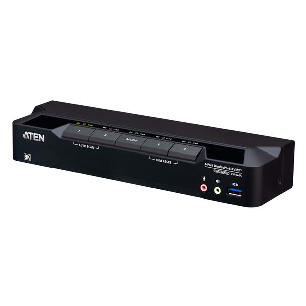 Aten CS1924A-AT-U Desktop 4-Port USB 3.0 8K DisplayPort KVMP Switch (Cables included)