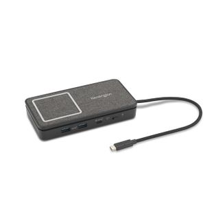 Kensington K32800WW SD1700P USB-C Dual 4K Portable Mobile Dock with Qi Charging - 100W Power Pass Through