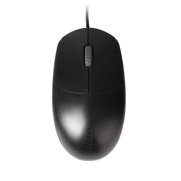 Rapoo N100-BK N100 Wired USB Optical Ambidextrous Mouse Black