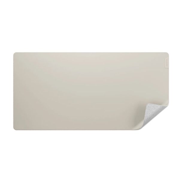 ALOGIC ADLFMLG Duo Reversible Desk Mat with Premium Felt and Vegan Leather Light Grey/Vanilla