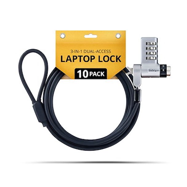 StarTech UDUOKA10-LAPTOP-LOCK 10-Pack Dual-access Laptop Lock For Noble Wedge/Nano/K-slot
