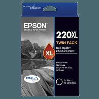 Epson C13T294194 220XL High Capacity DURABrite Ultra Twin Pack Black Ink Cartridge