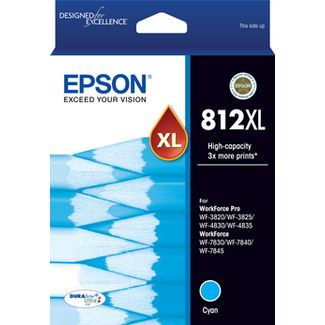 EPSON C13T05E292 812XL - High Capacity Capacity DURABrite Cyan Ink Cartridge
