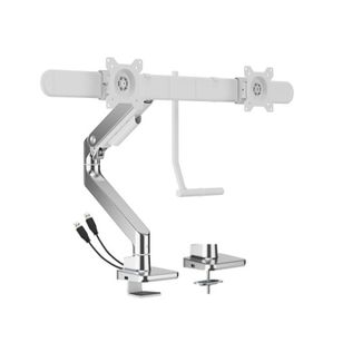 Brateck LDT81-C022UC-W Noteworthy Dual Monitor Arm With USB-A/C Ports White