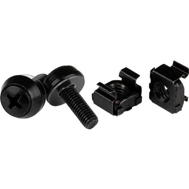 StarTech CABSCREWM5B M5 Screws & Cage Nuts - 50 Pack Black