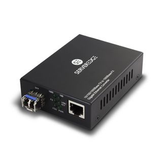 Serveredge SED-1000MLC-10 Single Mode Duplex Media Converter - 10/100/1000 SFP Type LC Connector -10Km