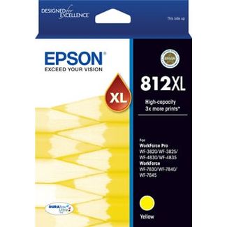 EPSON C13T05E492 812XL High Capacity Capacity DURABrite Yellow Ink Cartridge