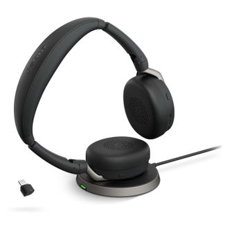 Jabra 26699-999-889 Evolve2 65 Flex MS Stereo Bluetooth Headset with USB-C & Charging Stand