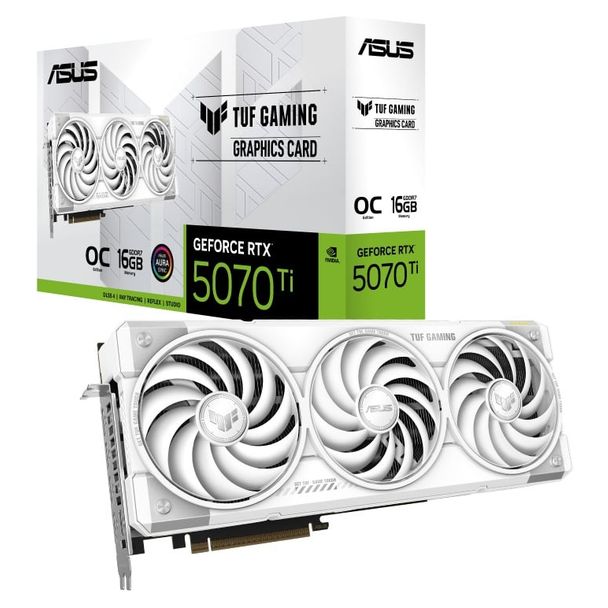 ASUS TUF-RTX5070TI-O16G-WHITE-GAMING TUF Gaming GeForce RTX 5070 Ti 16GB GDDR7 White OC Edition Graphics Card