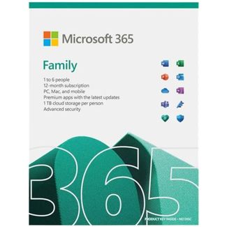 Microsoft 6GQ-01895 365 Family 1 Year Subscription Medialess