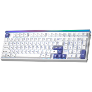 AULA HERO99-WB-V HERO 99 Magnetic E-Sports Gaming Keyboard White+Blue Keycaps Wing Chun Magnetic Switch