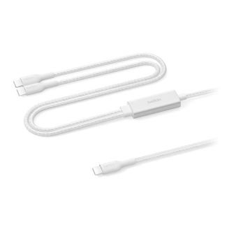Belkin CAC004fq1.5MWH BoostCharge Pro Braided USB-C to Dual USB-C Cable 1.5M White