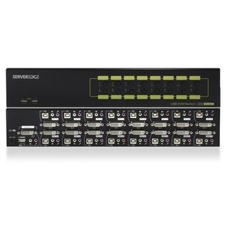 Serveredge KR16DHU 16-Port DVI USB KVM Combo Switch with Audio Mic & USB Hub 2.0