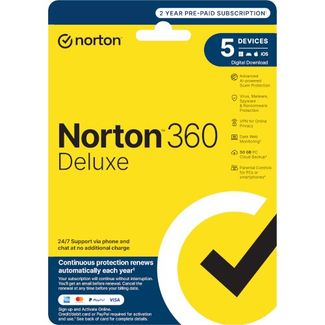 Norton 21476904 360 Deluxe AntiScam 50GB AU 1 USER 5 DEVICE 24-Month GENERIC ATTACH RSP DRMKEY GUM FTP