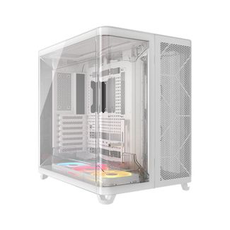 Corsair CC-9011321-WW AIR 5400 LX-R RGB iCUE LINK Triple Chamber Mid-Tower E-ATX Case White