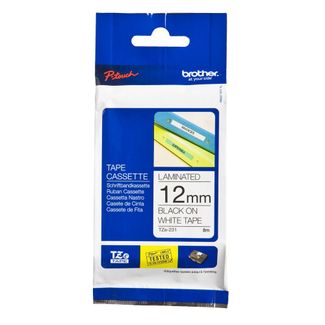 Brother TZE-231 12MM Black On White TZ Tape