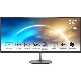 MSI PRO MP341CQ 34" 100Hz UWQHD 1ms Ultra-Wide Curved VA Business Monitor
