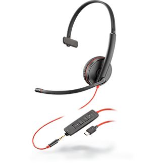 Plantronics 209750-201 Blackwire C3215 MONAURAL UC USB-C Headset W/ 3.5MM