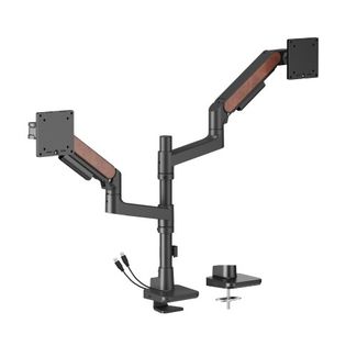 Brateck LDT81N-C024UC-BLK Fusion Heavy-Duty Dual Monitor Arm with USB-A/USB-C Ports