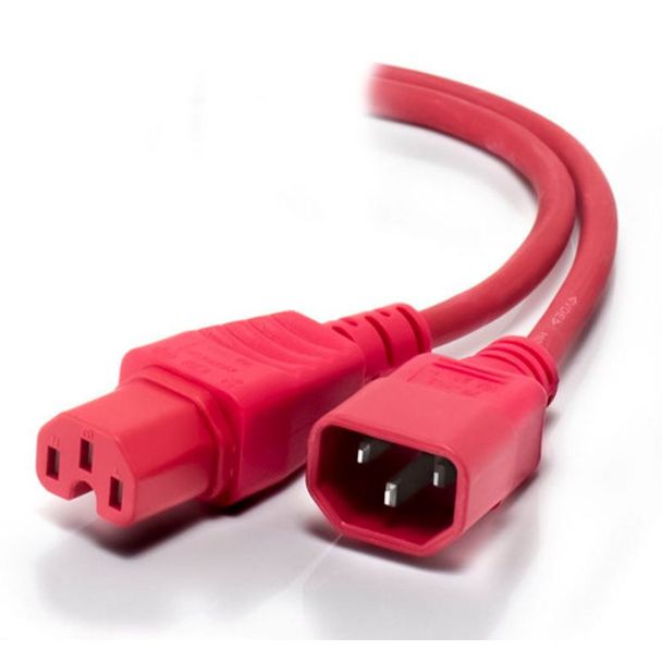 Alogic MF-C14C15-02-RD 2m IEC C14 to IEC C15 High Temperature Male to Female RED