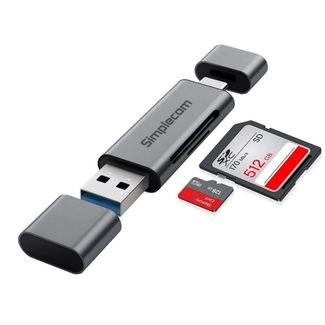 Simplecom CR402 SuperSpeed USB-C/A SD/MicroSD Card Reader