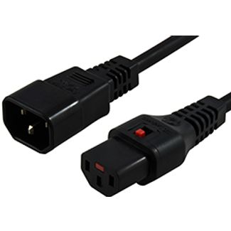 IEC Lock IECL-43-020 2m IEC LOCK Power Cable IEC-C14(M) to IEC-C13(F) Black