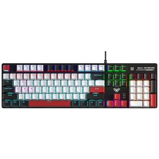 AULA S500-BR-B S500 Wired Zoned RGB Mechanical Keyboard Black+White+Red Keycaps Blue Switch