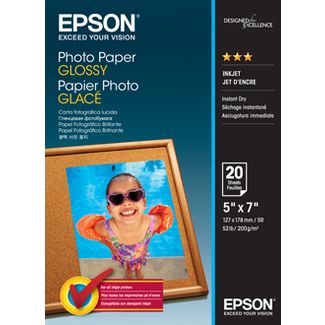 Epson C13S042544 5" x 7" Glossy Photo Paper 20 Sheets