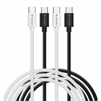 Verbatim 32391 Essentials Sync and Charge Cable USB-C to USB-C Black/White 1m 2 Pack