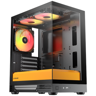 Okinos AQUA UNO CANARY Tempered Glass Mini Tower mATX Case