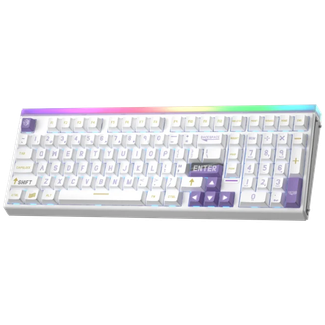AULA HERO99-WP-G HERO 99 E-Sports Gaming Keyboard White+Purple Keycaps Greywood Magnetic Switch