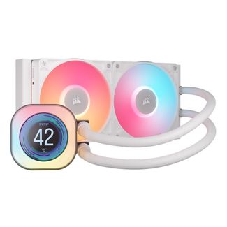 CORSAIR CW-9061025-WW iCUE LINK TITAN 240 RX LCD White AIO 240mm Radiator Liquid CPU Cooler