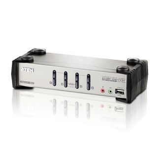 Aten CS1734B-AT-U 4 Port USB 2.0 VGA KVMP Switch with OSD. Support Audio, Video DynaSync, Mouse emulation, Keyboard emulation - [ OLD SKU: CS-1734B ]