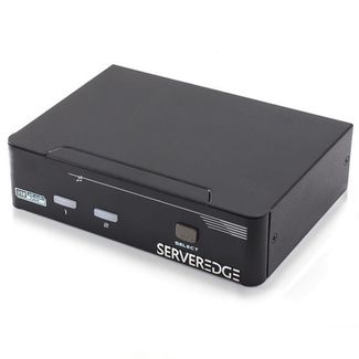 Serveredge SEDDMDL702A 2-Port Dual Monitors DVI USB KVM Switch with Audio & Mic