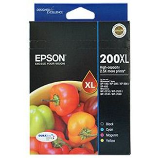 Epson C13T201692 200 4PK 200XL High Yield Ink Cartridge Value Pack