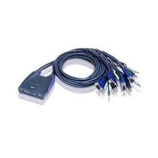 Aten CS64UZ-AT 4 Port VGA Cable KVM with keyboard shortcuts, 1.8m