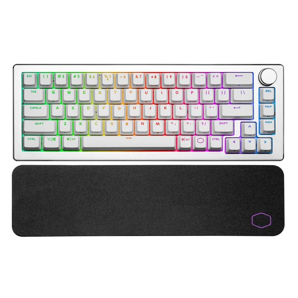 Cooler Master CK-721-SKTM1-US Masterkeys Wireless Mechanical Keyboard CK721 RGB Brown - White Edition