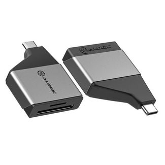 Alogic ULCSDMN-SGR Mini USB-C male to SD and Micro SD Card Reader Femlae Adapter