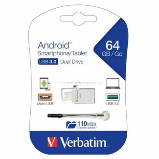 Verbatim 65735 64GB Store n Go OTG Micro USB/USB 3.0 Dual Flash Drive