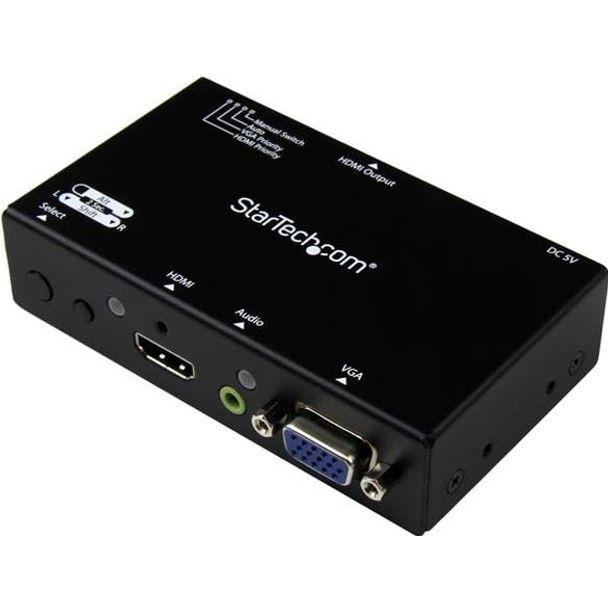 StarTech VS221VGA2HD 2x1 HDMI + VGA to HDMI Converter Switch