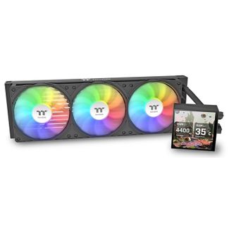 Thermaltake CL-W507-PL12SW-A LB360 Ultra ARGB Customizable 3.95" LCD Display AIO Liquid CPU Cooler Black