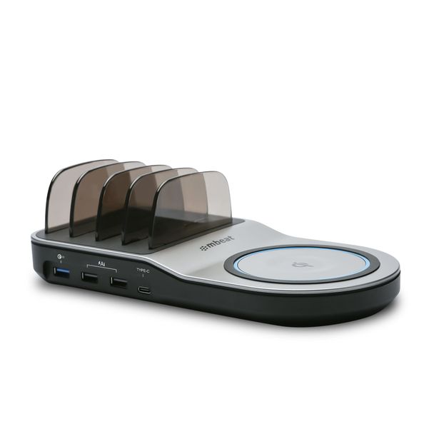 mBeat MB-UWC-5K Gorilla Power 50W Qi Certified Multi-Device USB & Wireless Charging Dock