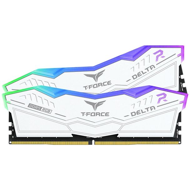 Team FF4D516G5200HC40CDC01 16GB (2 x 8GB) ) DDR5 5200MT/s CL40 T-Force Delta RGB Memory White