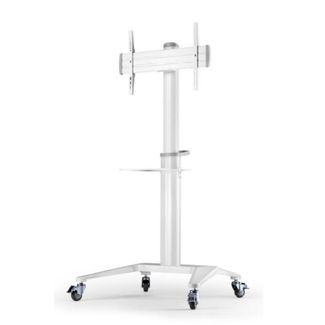 Atdec AD-TVC-70A-W Mobile TV Cart White Supports Up to 70" & 70kg - Adjustable height