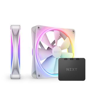NZXT RF-D14DF-W1 F140 RGB Duo 140mm Dual-sided RGB Fan Twin Pack White w/RGB Controller